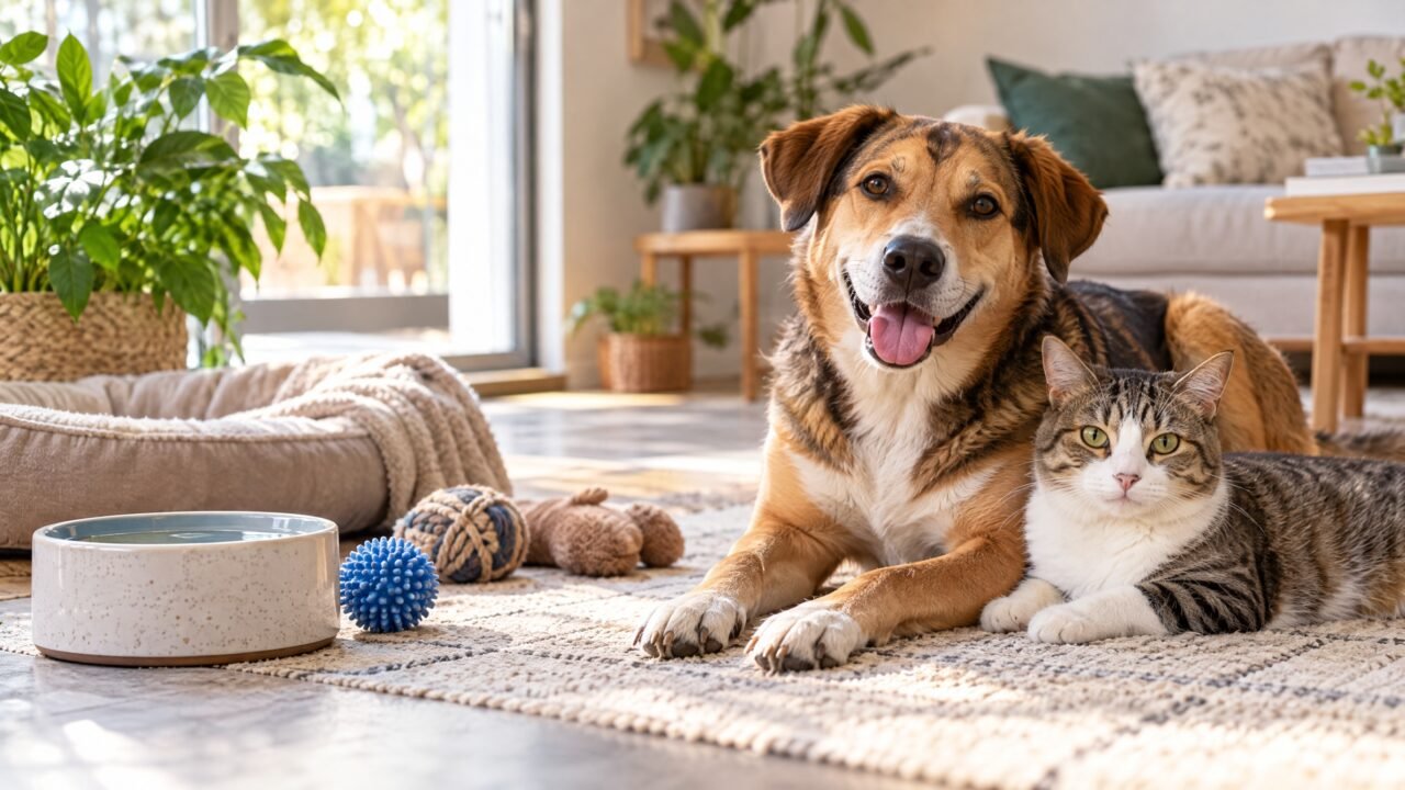 Cão idoso descansando confortavelmente em cama ortopédica em artigo sobre cuidados com cães idosos